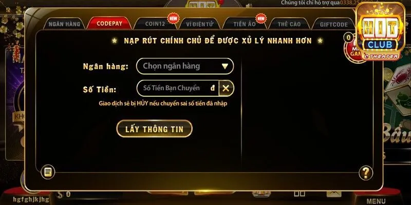 Cách nạp tiền Hitclub với 7 phương thức đơn giản 4 Cách nạp tiền Hitclub qua codepay