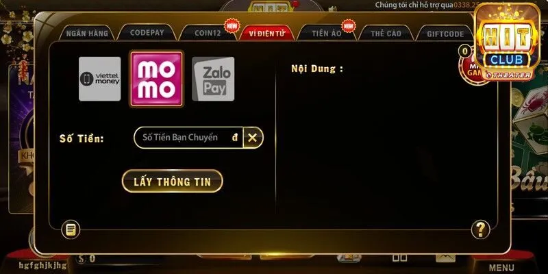 Cách nạp tiền Hitclub với 7 phương thức đơn giản 6 Nạp tiền qua ví điện tử tại Hitclub